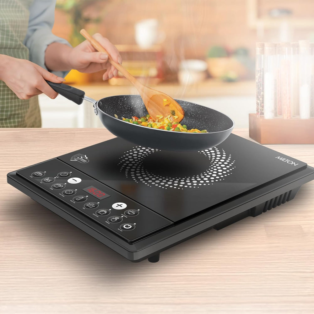 Milton Elio 21.0 2100 Watts Portable Induction Cooktop | 5KV Surge Protection | Black