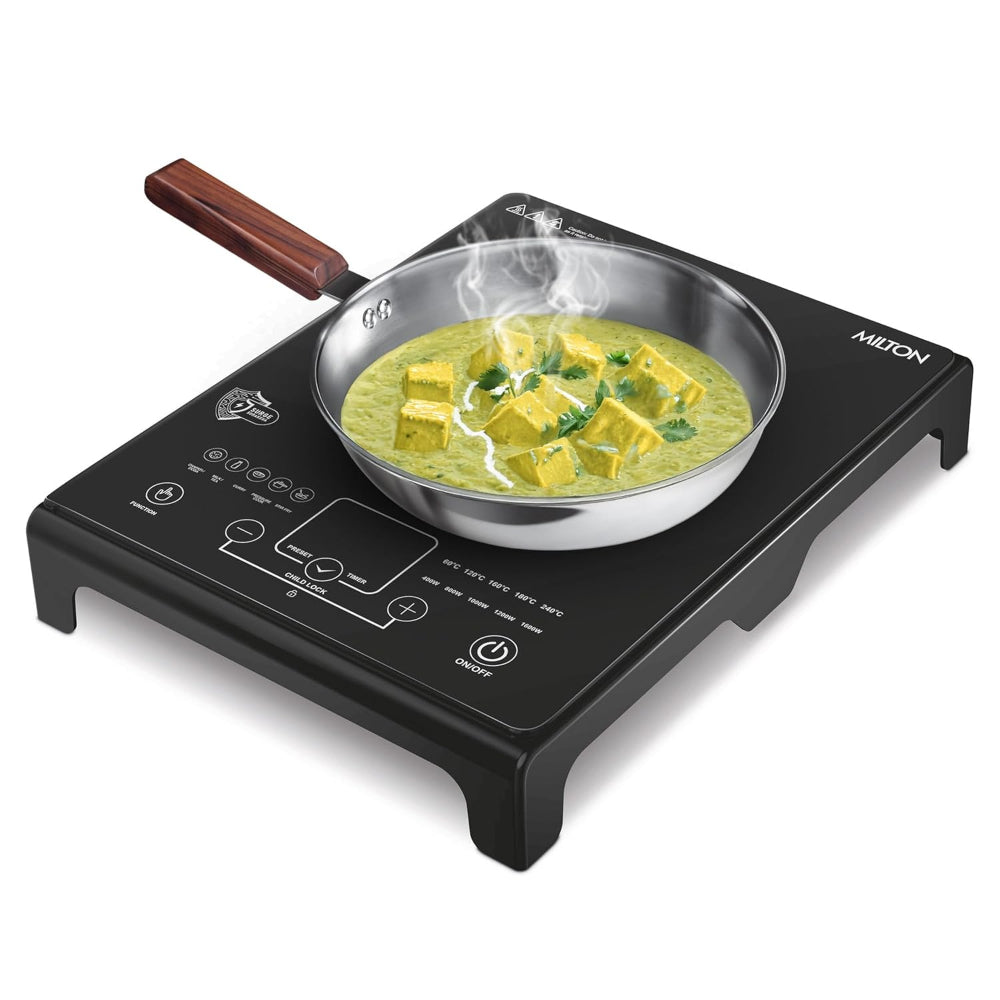 Milton Elio Elite 16.0 1600 Watts Portable Induction Cooktop | 5KV Surge Protection | Black