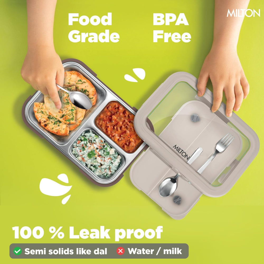 Milton Ethan 3 Inner Stainless Steel Lunch Box | Kids Tiffin Box | Leak-Proof