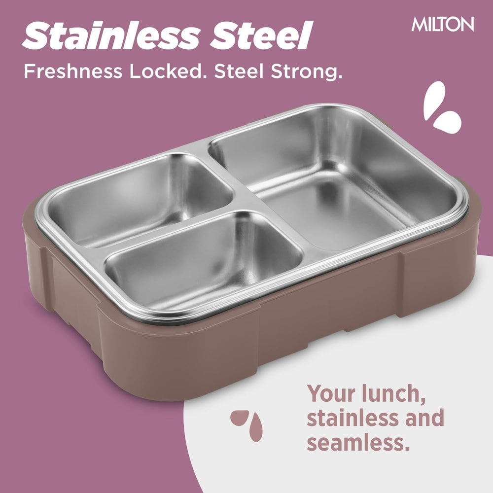 Milton Ethan 3 Inner Stainless Steel Lunch Box | Kids Tiffin Box | Leak-Proof