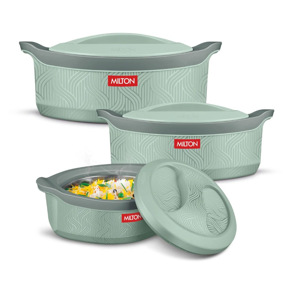 Milton Evoke Inner Stainless Steel Insulated Casserole Set | Set of 3 Pcs