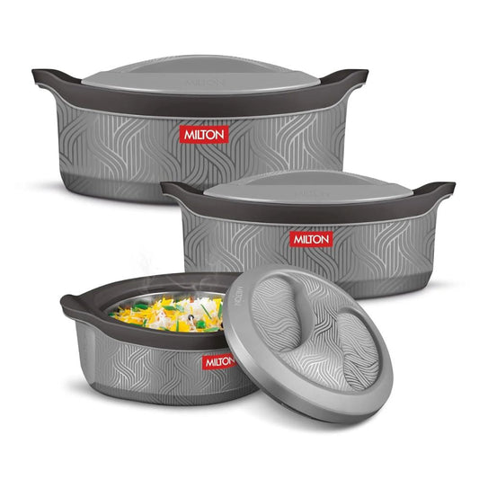 Milton Evoke Inner Stainless Steel Insulated Casserole Set | Set of 3 Pcs