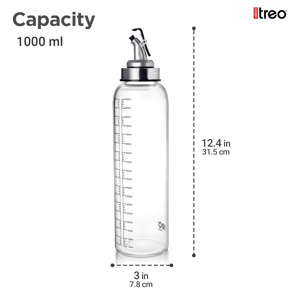 Treo Glide Glass Oil Dispenser | Transparent | 1 Pc