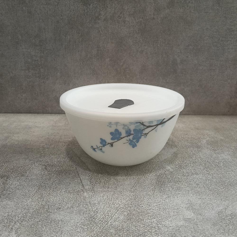 Larah by Borosil Opalware 750 ML Mixing Bowl with Lid | 1 Pc