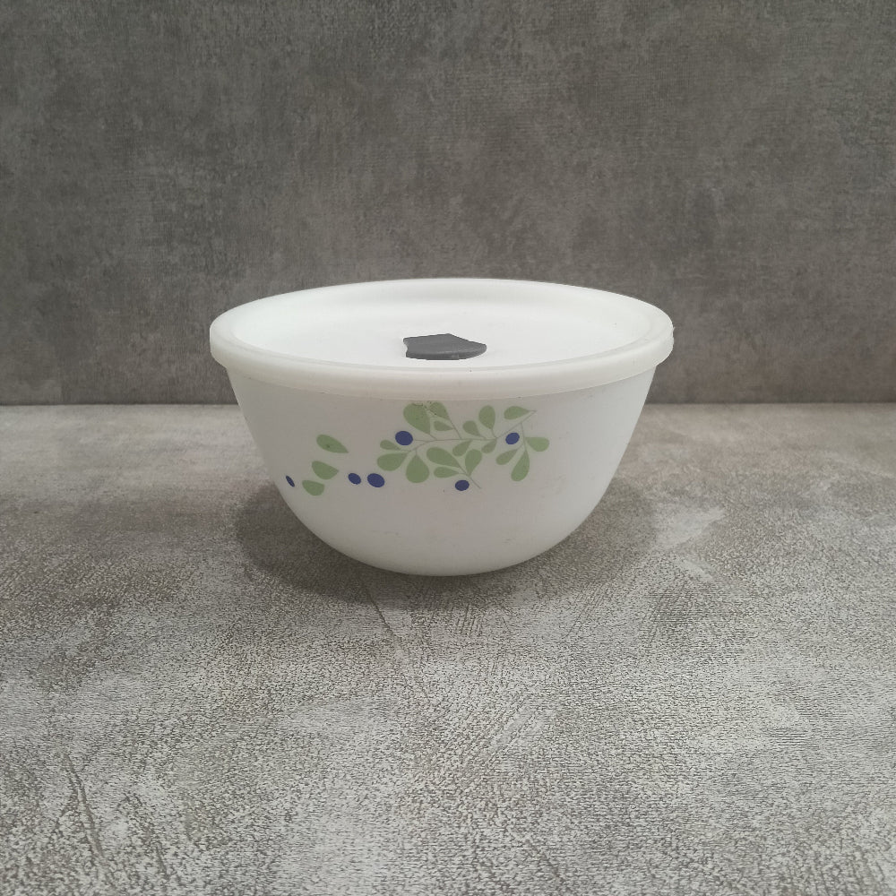 Larah by Borosil Opalware 750 ML Mixing Bowl with Lid | 1 Pc