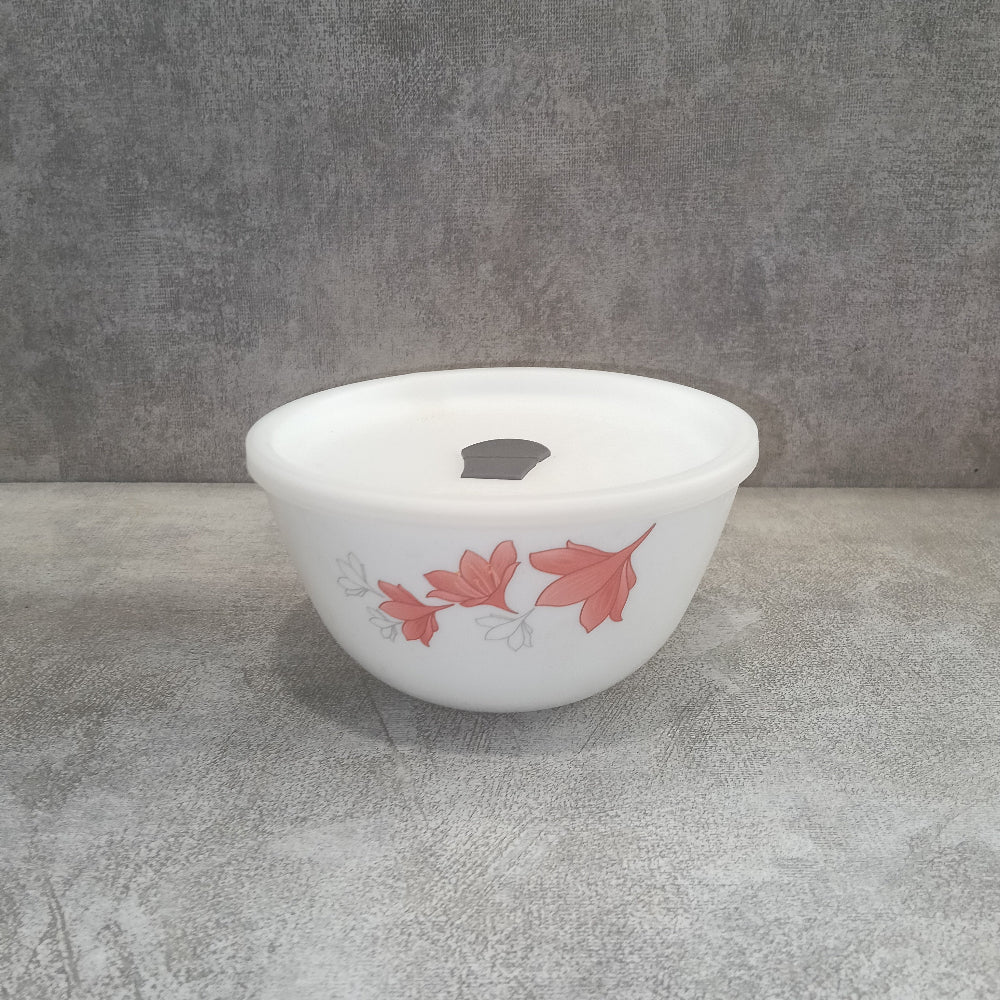 Larah by Borosil Opalware 750 ML Mixing Bowl with Lid | 1 Pc