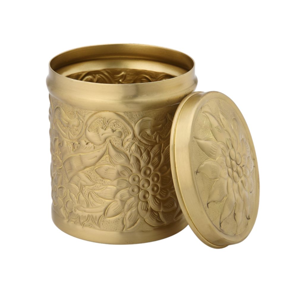 LaCoppera Pure Brass Nikashi Dabba | Spice & Snack Container | 1 Pc