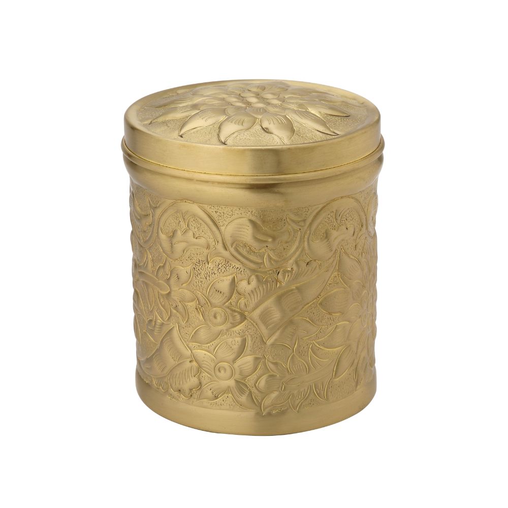 LaCoppera Pure Brass Nikashi Dabba | Spice & Snack Container | 1 Pc