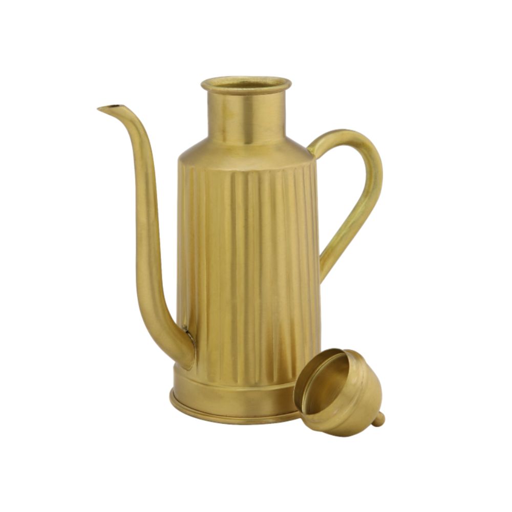 LaCoppera Brass 700 ML Olea Oil Can | Decorative Pouring Can | Golden