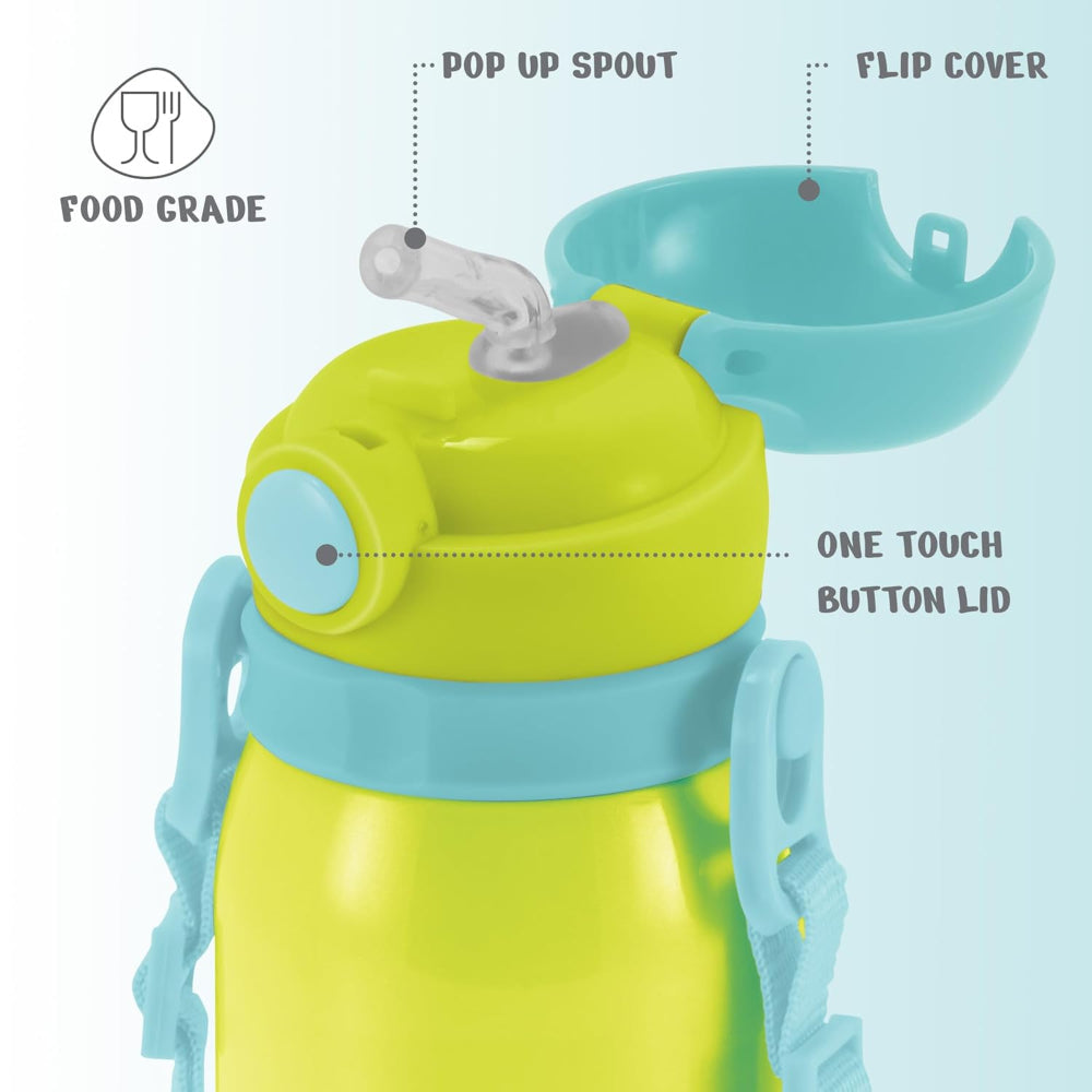 Milton Snackie Mate Tiffin Set | Backpack Set with Stainless Steel Lunch Box and Sipper Bottle | Set of 3 Pcs