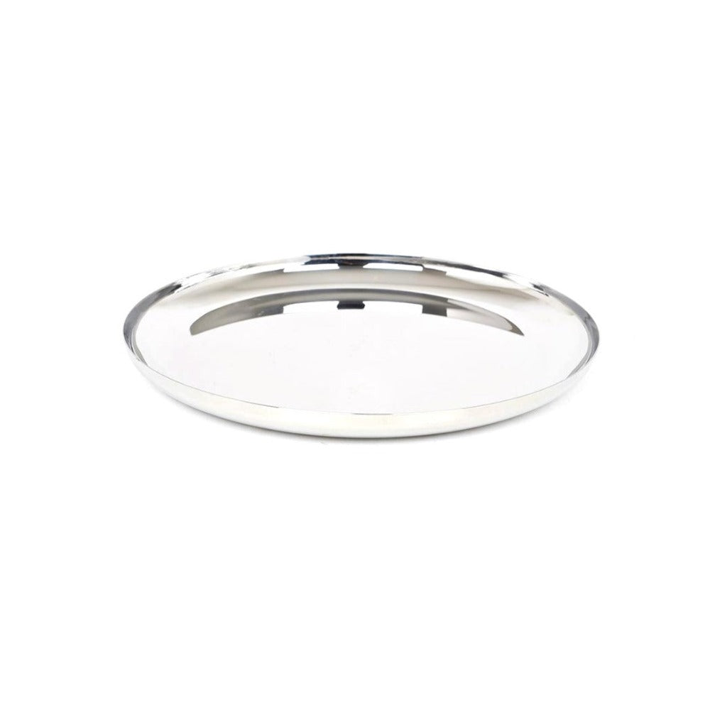 Mirror Grande Stainless Steel Plate | Silver | 1 Pc