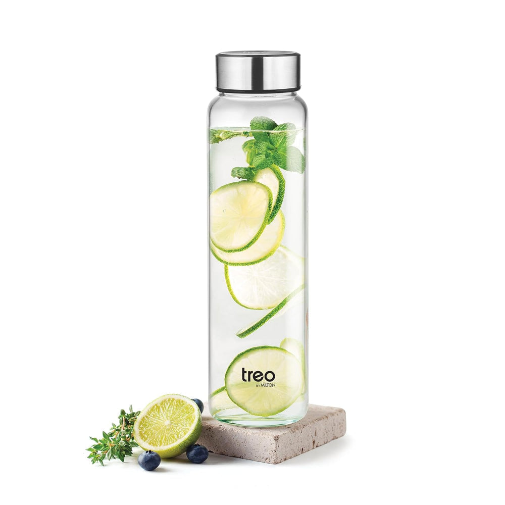 Treo Borosilicate Glass Clearvue 1000 ML Water Bottle | Transparent | 1 Pc