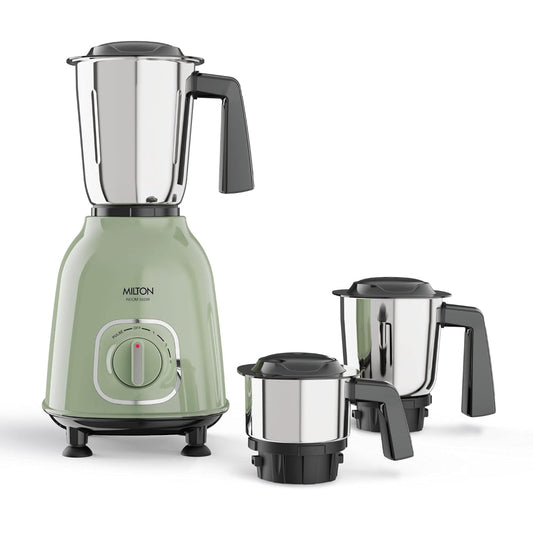 Milton Neom 550 Watts Mixer Grinder with 3 Jars | Pale Green