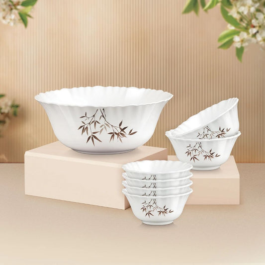 Treo Aurelia Collection Arashi Opalware Pudding Set | Set of 7 Pcs