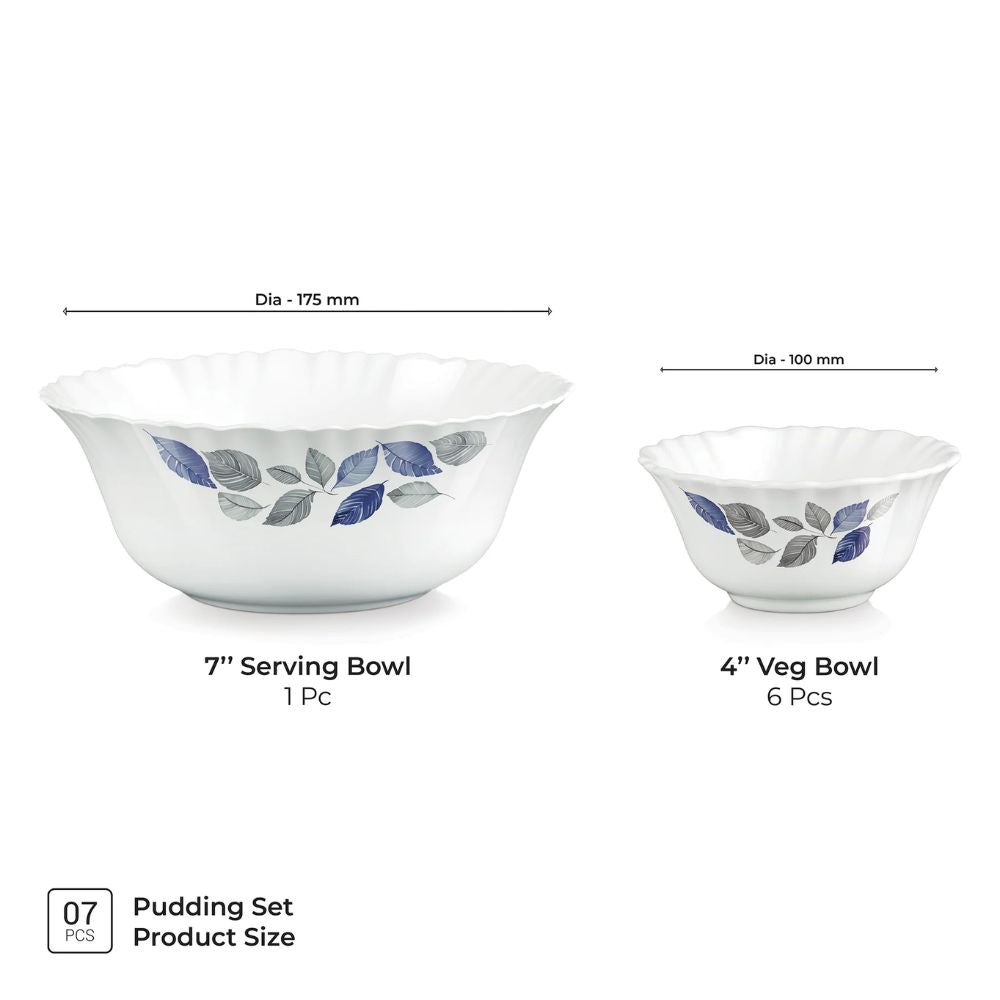Treo Aurelia Collection Lunis Opalware Pudding Set | Set of 7 Pcs
