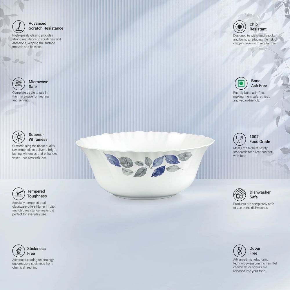 Treo Aurelia Collection Lunis Opalware Pudding Set | Set of 7 Pcs