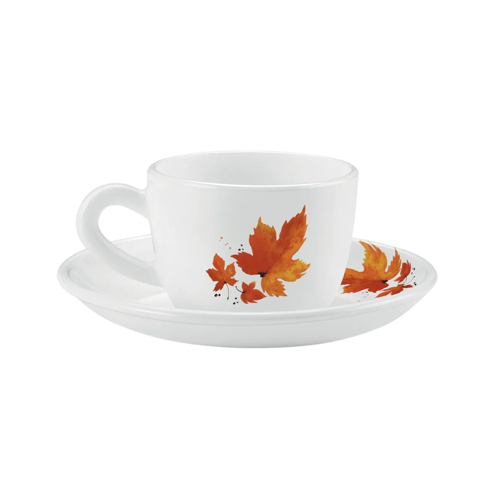 Treo Ophelia Collection Mapelle Opalware 13 CL Cup Saucer Set | Set of 12 Pcs