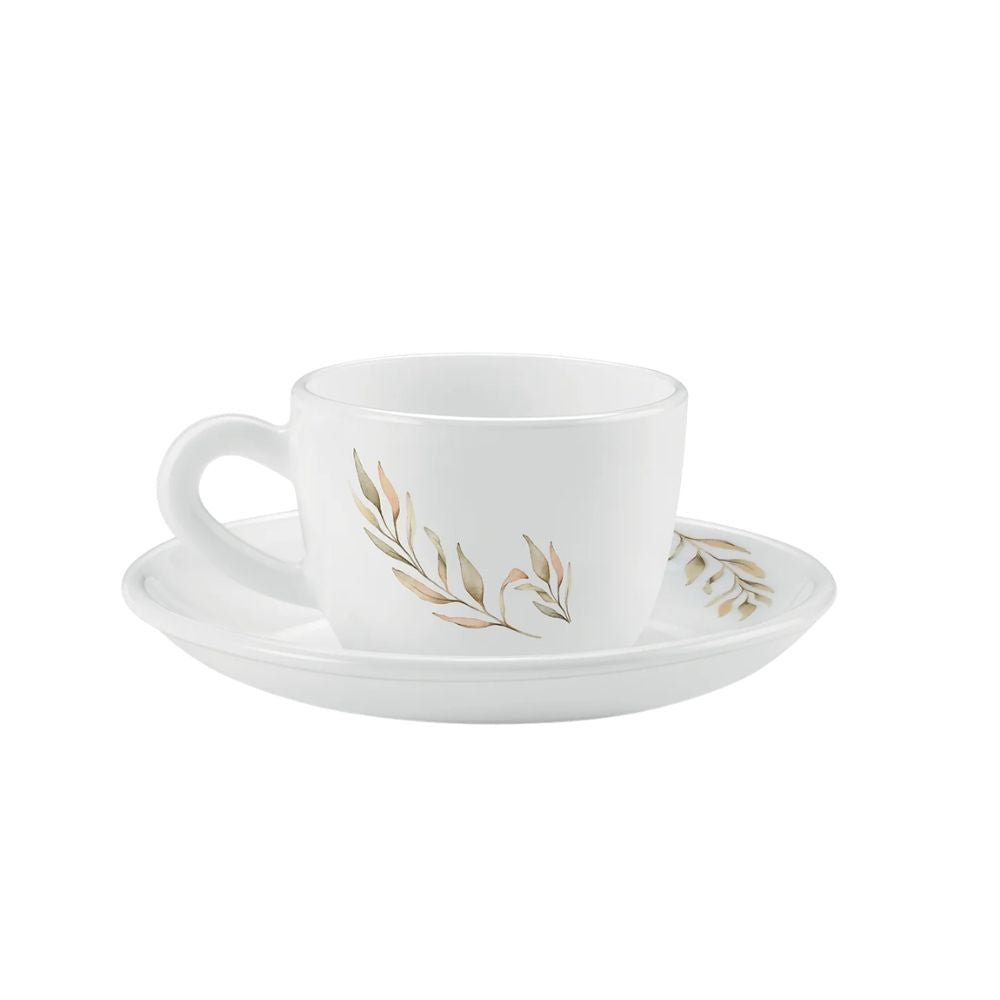 Treo Ophelia Collection Selene Opalware 13 CL Cup Saucer Set | Set of 12 Pcs