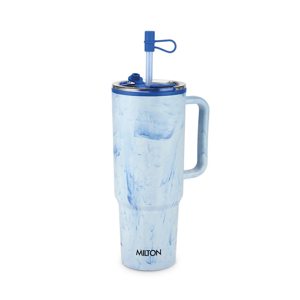 Milton Plastic Puris On the Go 1200 ML Tumbler with 2-in-1 Lid | Sip or Gulp | 1 Pc