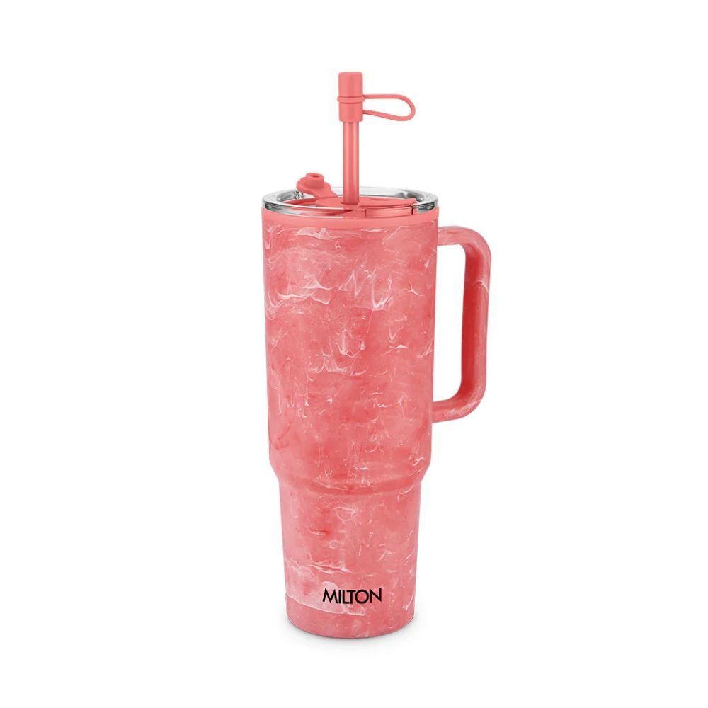 Milton Plastic Puris On the Go 1200 ML Tumbler with 2-in-1 Lid | Sip or Gulp | 1 Pc