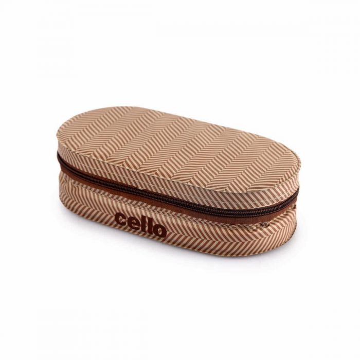 Cello Stainless Steel Quick Lunch Deluxe 2 Container Lunch Box | Insulated Fabric Jacket