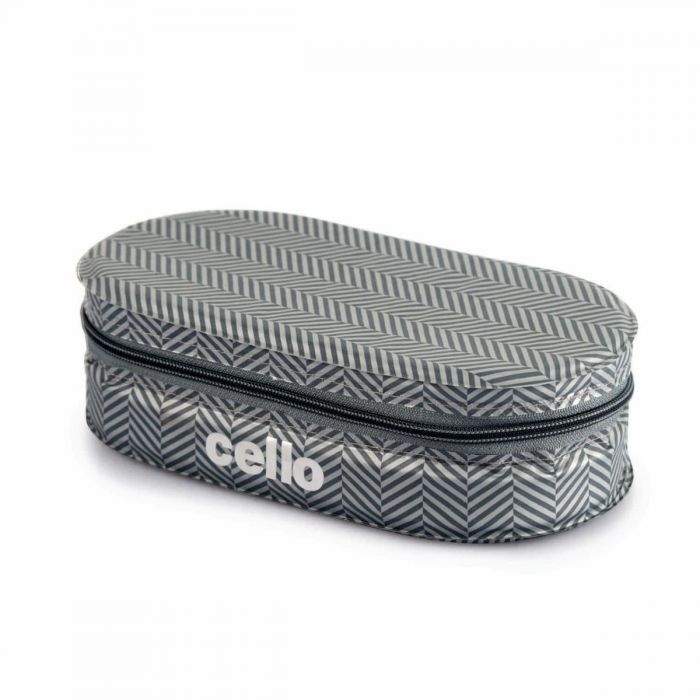 Cello Stainless Steel Quick Lunch Deluxe 2 Container Lunch Box | Insulated Fabric Jacket