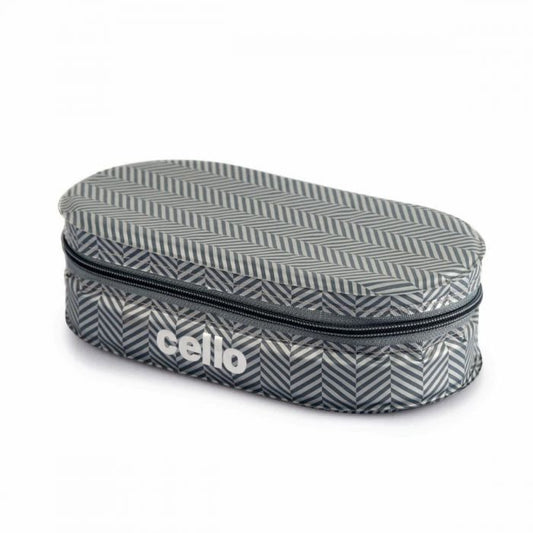Cello Stainless Steel Quick Lunch Deluxe 2 Container Lunch Box | Insulated Fabric Jacket