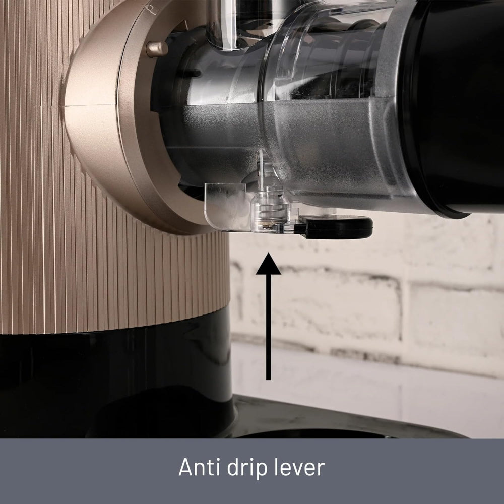 Glen Cold Press 150 Watts Slow Juicer with Anti Drip Feature | Juice and Pulp containers Low Noise | Brown