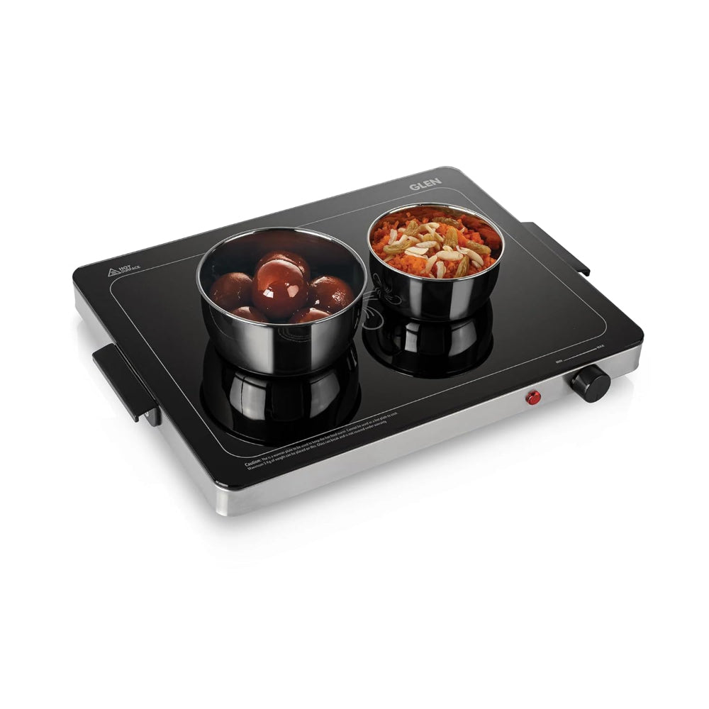 Glen Electric 300 Watts Warmer Plate with Auto Shut Off Feature | Black
