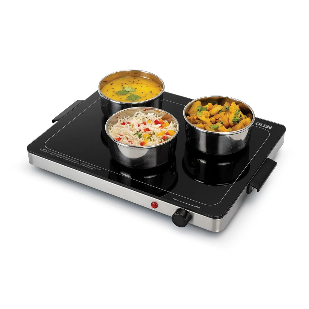 Glen Electric 300 Watts Warmer Plate with Auto Shut Off Feature | Black