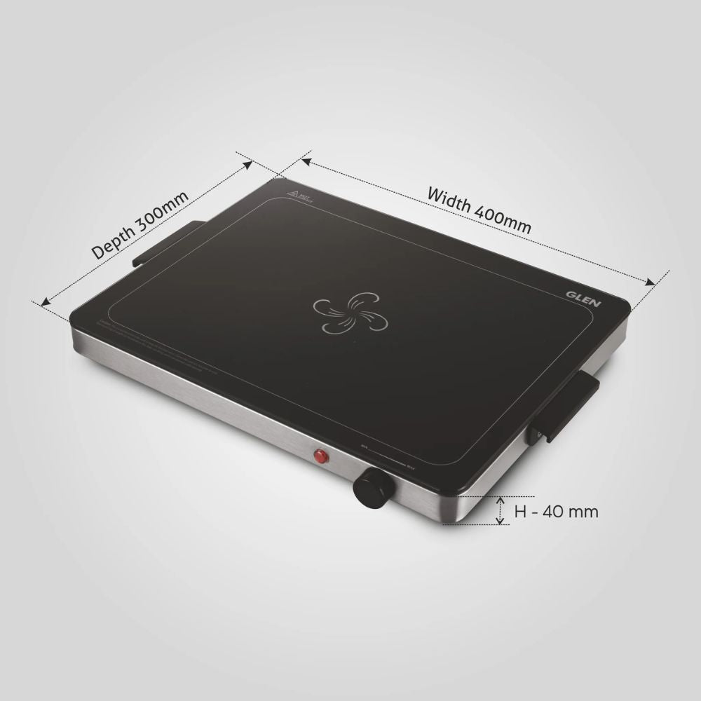 Glen Electric 300 Watts Warmer Plate with Auto Shut Off Feature | Black