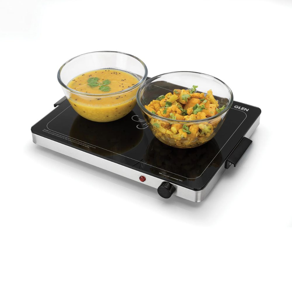 Glen Electric 300 Watts Warmer Plate with Auto Shut Off Feature | Black