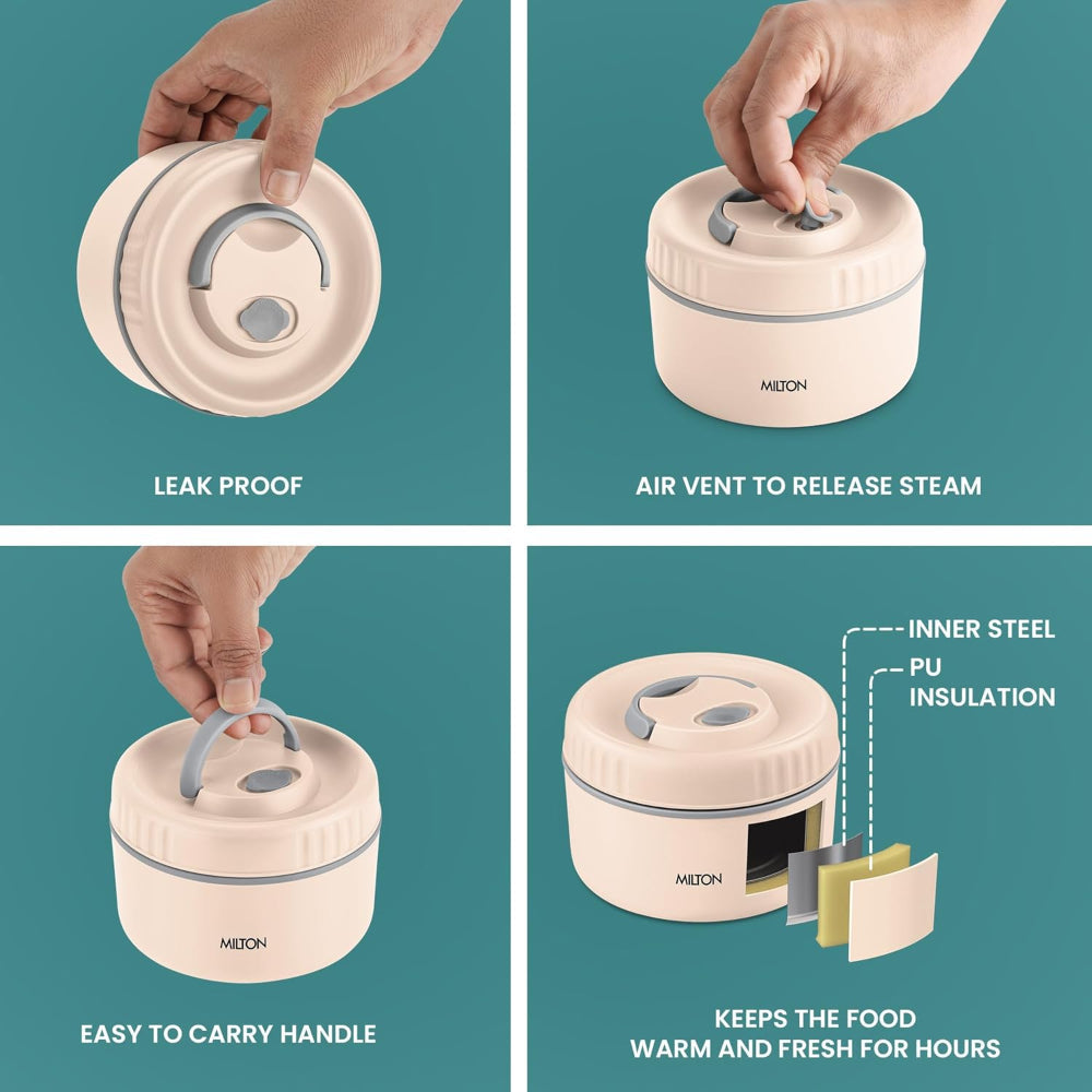 Milton Inner Steel Snack Box | Leak Proof with Air Vent | Tiffin Box for Kids