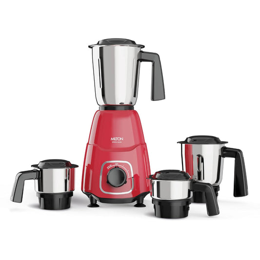 Milton Spire 550 Watts Mixer Grinder with 4 Jars | Red