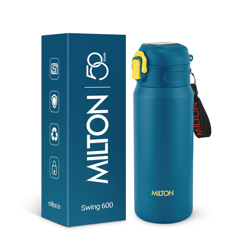 Milton Swing Thermosteel Water Bottle with One Touch Safety Lock | Hot & Cold | 1 Pc
