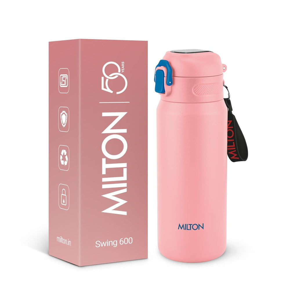 Milton Swing Thermosteel Water Bottle with One Touch Safety Lock | Hot & Cold | 1 Pc