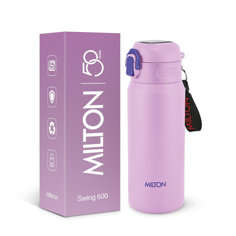 Milton Swing Thermosteel Water Bottle with One Touch Safety Lock | Hot & Cold | 1 Pc