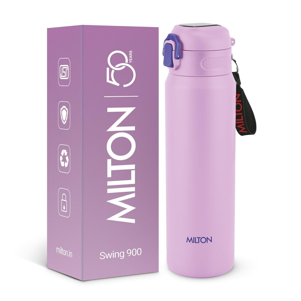 Milton Swing Thermosteel Water Bottle with One Touch Safety Lock | Hot & Cold | 1 Pc