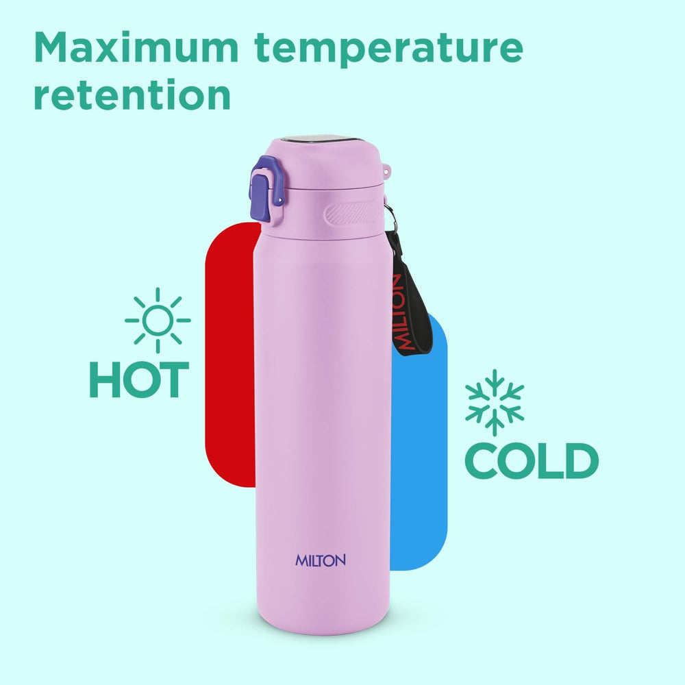 Milton Swing Thermosteel Water Bottle with One Touch Safety Lock | Hot & Cold | 1 Pc