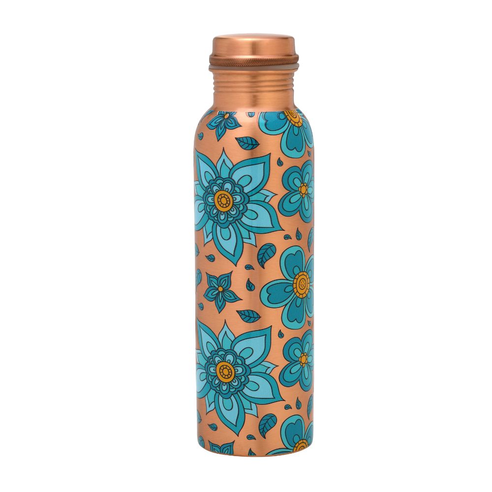 Lacoppera Copper 3D Mist Texture Printed 900 ML Water Bottle | 1 Pc