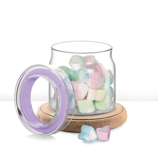 Treo Borosilicate Glass Alin Jar with Glass Lid | Transparent | Microwave Safe