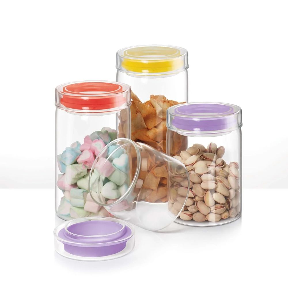 Treo Borosilicate Glass Alin Jar with Glass Lid | Transparent | Microwave Safe