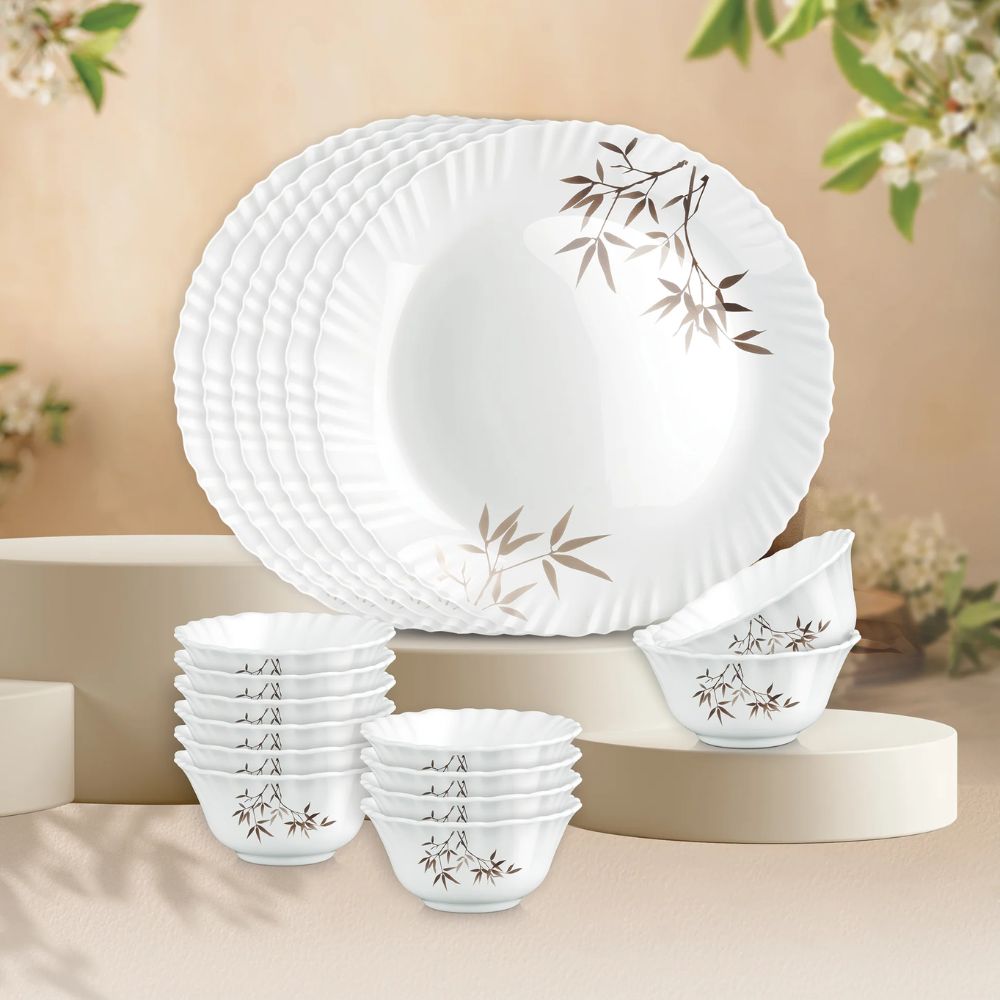 Treo Aurelia Collection Opalware Dinner Set | Set of 18 Pcs