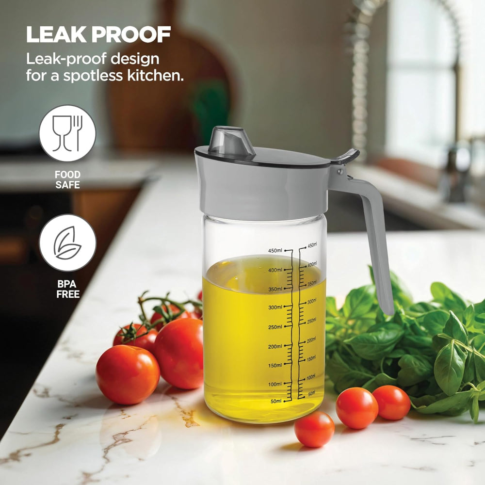 Treo Flow Borosilicate Glass Oil Dispenser | Transparent | 1 Pc