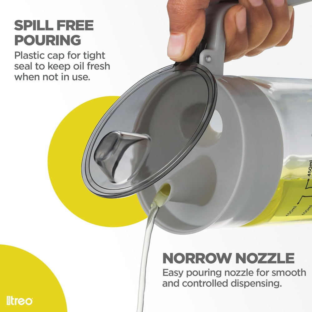 Treo Flow Borosilicate Glass Oil Dispenser | Transparent | 1 Pc