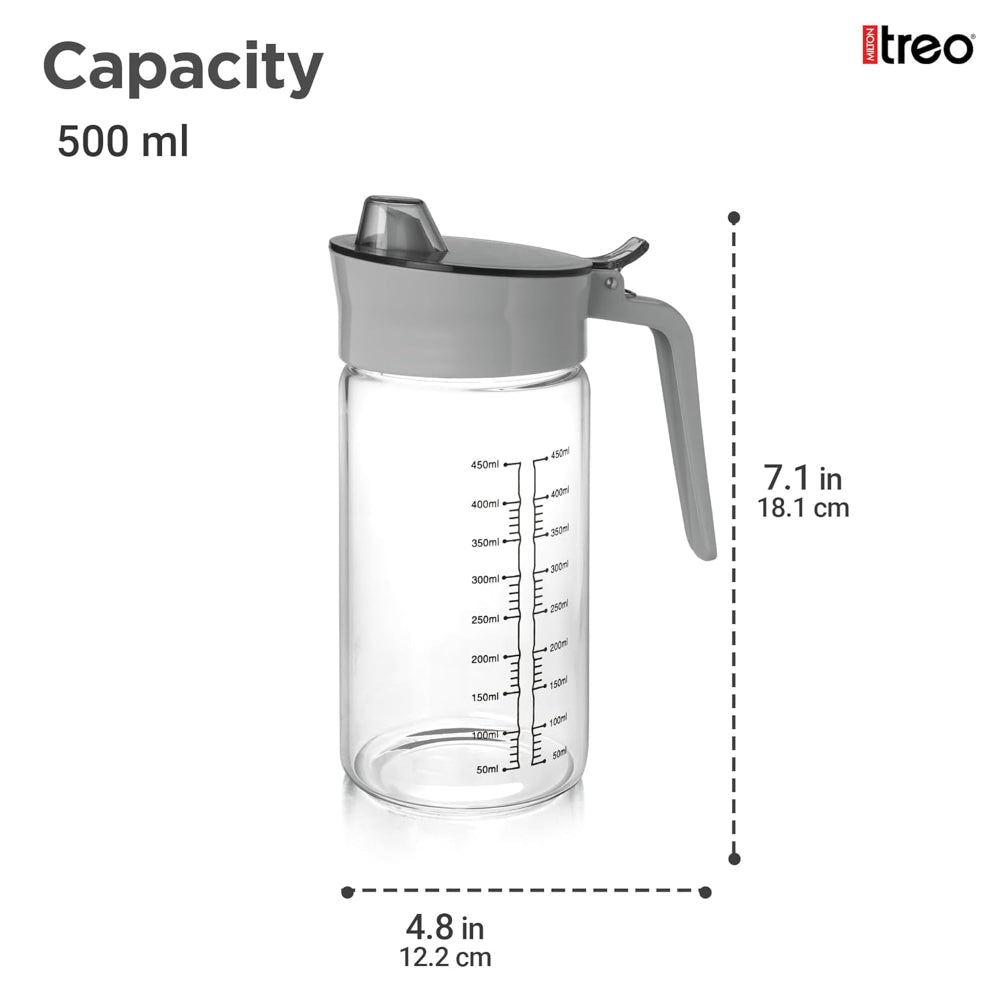 Treo Flow Borosilicate Glass Oil Dispenser | Transparent | 1 Pc