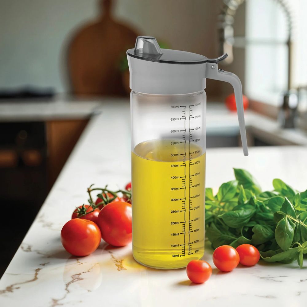 Treo Flow Borosilicate Glass Oil Dispenser | Transparent | 1 Pc