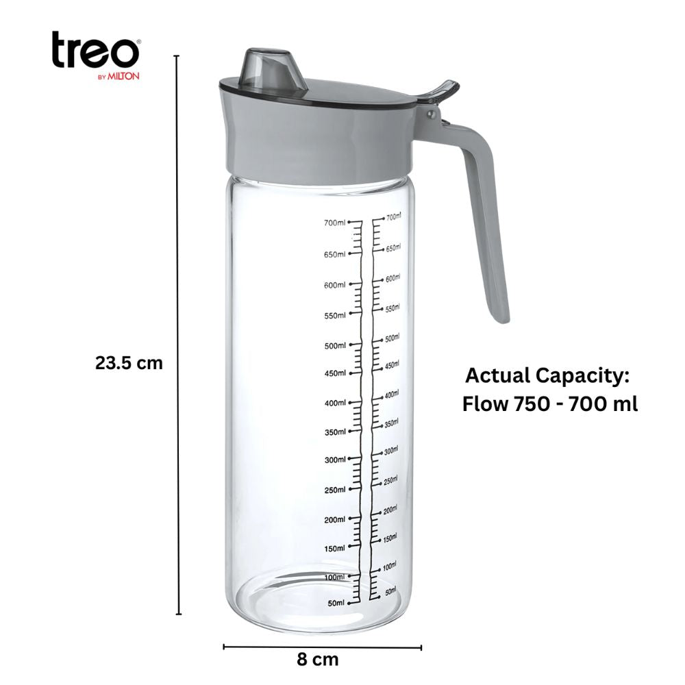 Treo Flow Borosilicate Glass Oil Dispenser | Transparent | 1 Pc