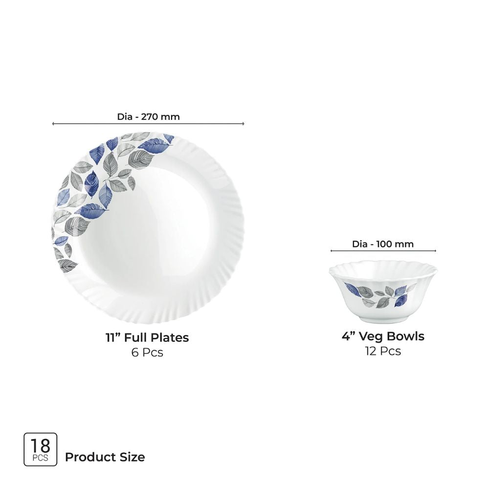 Treo Aurelia Collection Opalware Dinner Set | Set of 18 Pcs