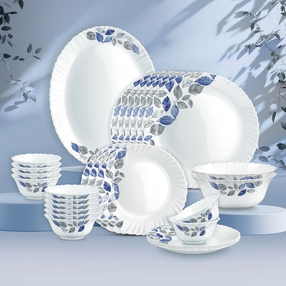 Treo Aurelia Collection Opalware Dinner Set with Soup Bowl | Set of 27 Pcs